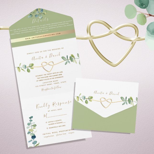 Casamento Verde Sálvia Dourado Botânico  (Criador carregado)