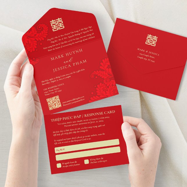 Casamento Vermelho Bilingue Vietnamita Inglês (Criador carregado)