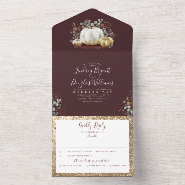 Casamento Vermelho Dourado de Pumpkins Eucalyptus  (Inside)