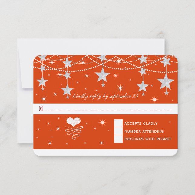 Casamento Vermelho mais claro sob a RSVP de Estrel (Frente)