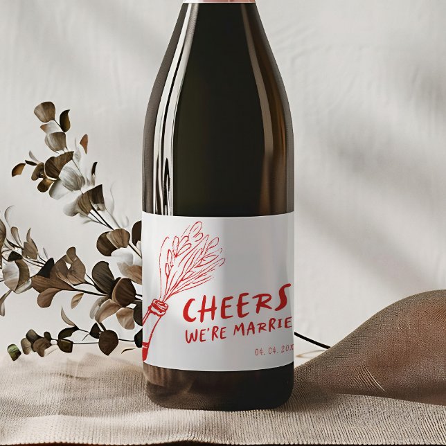 Casamento Vermelho Moderno Retro Funky (Criador carregado)