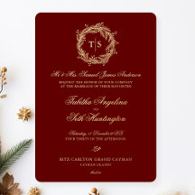 Casamento Vermelho Ouro Elegante