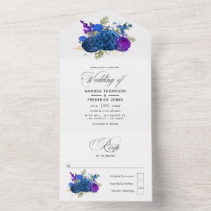 Casamento vintage Azul e Dourado tudo em um único