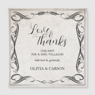 Casamento Vintage Black Art Deco Agradecimento