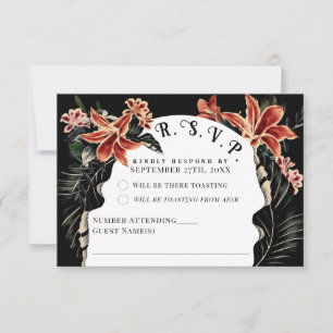 Casamento vintage Botânico de Placa RSVP de Moody