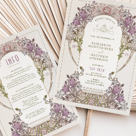 Casamento vintage Convite e Lavanda de Informações