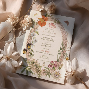 Casamento vintage de Convite para Rosas de Flores 