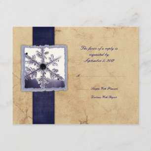Casamento vintage de floco de neve azul RSVP