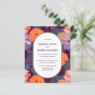 Casamento vintage de Florais Laranja Roxos