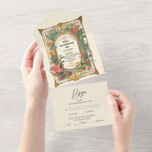 Casamento Vintage Floral Art Nouveau