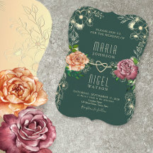 Casamento Vintage Floral Chic Esmeralda Verde