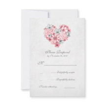 casamento vintage floral rosa RSVP