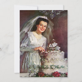 Casamento Vintage, Noiva Cortando o Bolo de Casame
