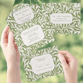 Casamento Vintage, Padrão de Folhas de Salgueiro V