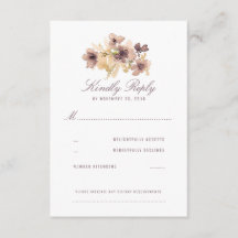 Casamento vintage RSVP de Flores de Aquarela