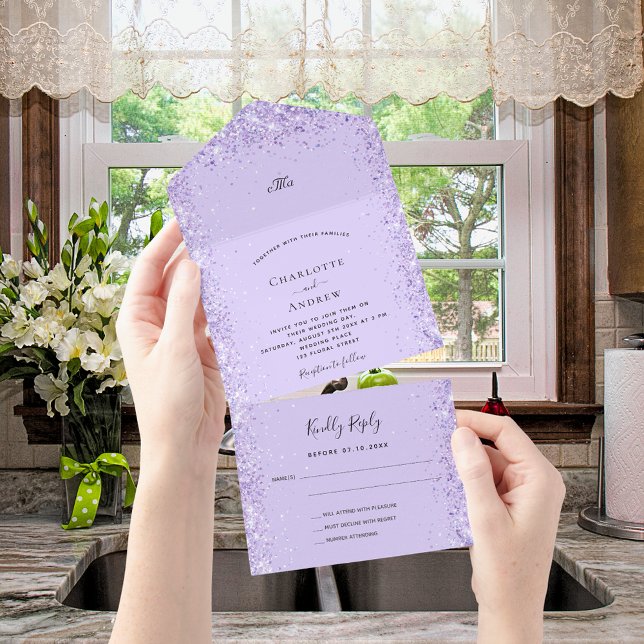 Casamento violet lavanda confetti rsvp (Criador carregado)