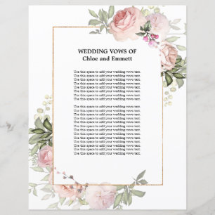 Casamento Vows Pink Rose Floral