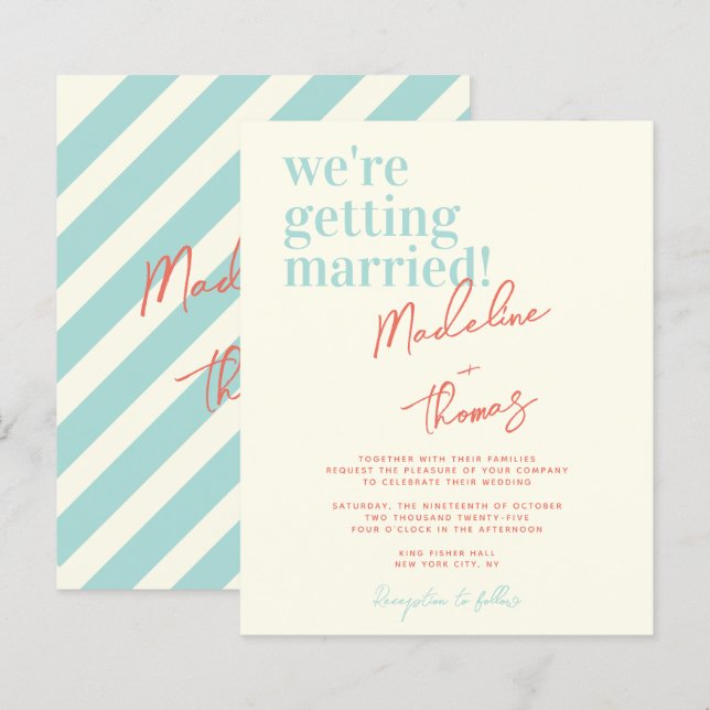 Casamento Whimsical com Pastel de Verão Clássico d (Frente/Verso)