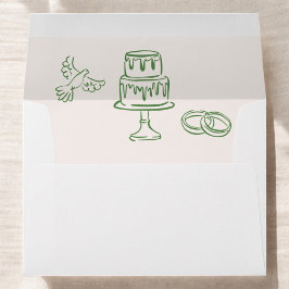 Casamento Whimsical Verde Francês Vintage Drawn