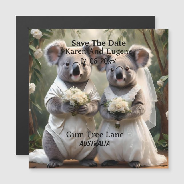 Casamento White Australiano Koala Bear (Frente/Verso)