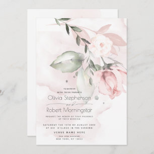 Casamento Woodland Blush Pink Rose Convite