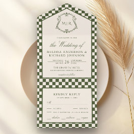Casamento Xadrez Monograma Verde Oliva Dinheiro An