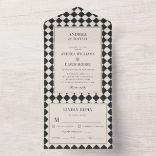 Casamento Xadrez Retro Old Money