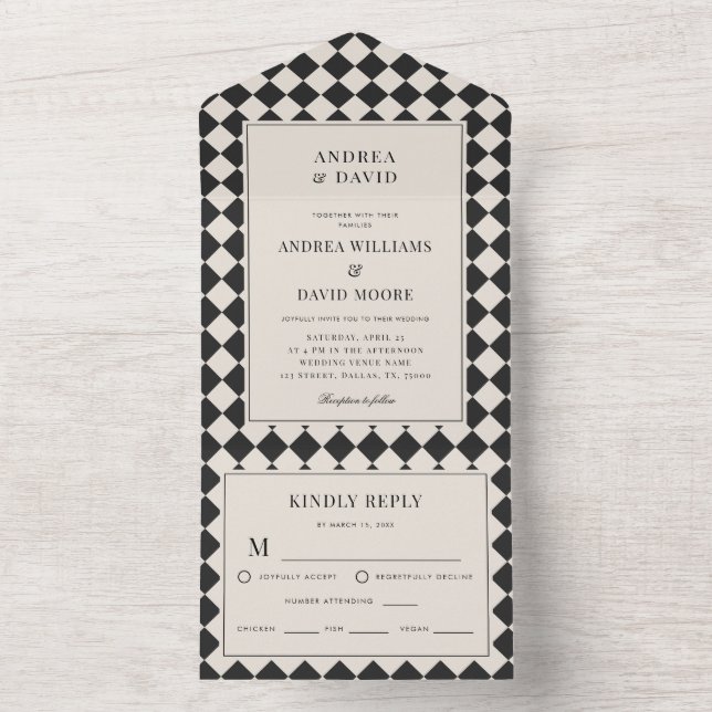 Casamento Xadrez Retro Old Money (Inside)