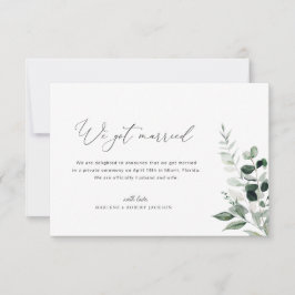 Casamos com o anúncio do casamento verde