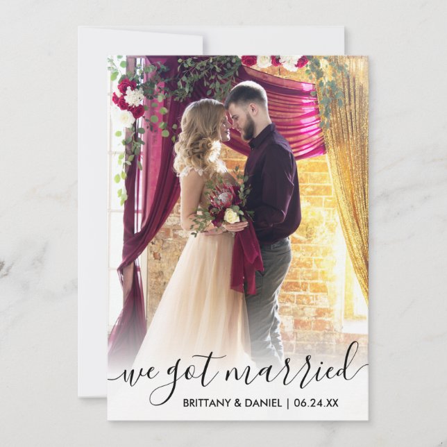 Casamos com o Cartão com fotos de Sobreposição de  (Frente)