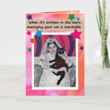 Casando com seu cartão de gato