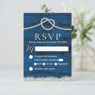 Casando Marinho RSVP de Casamento Russo de Madeira