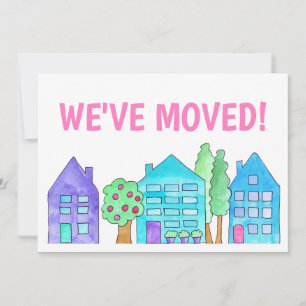 Casas aquáticas coloridas Novo cartão de endereço