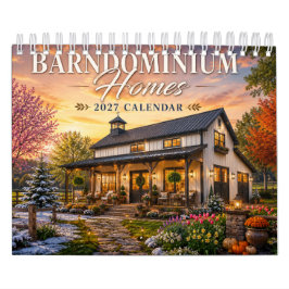 Casas Barndominium Calendário 2027 | País Rústico