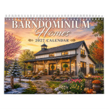 Casas Barndominium Calendário 2027 | País Rústico 