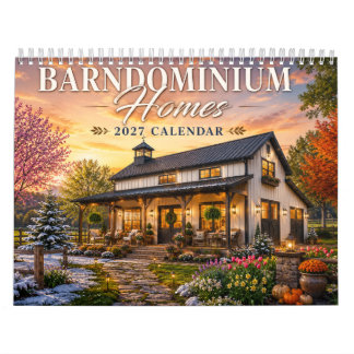 Casas Barndominium Calendário 2027 | País Rústico