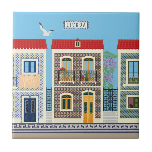 Casas bonitas em português com azulejos ou azulejo (Frente)