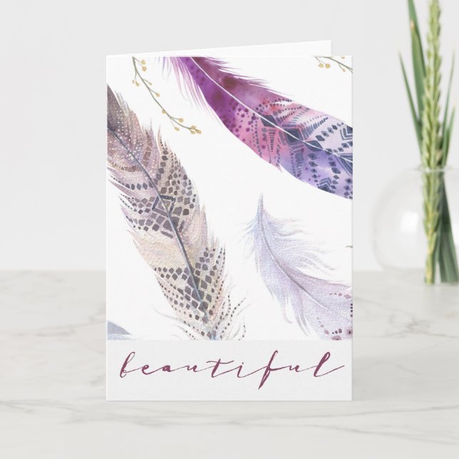 Casas de Boho de Aquarela - Belo Cartão (Frente)