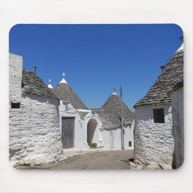 Casas de Trulli em Alberobello, mousepad de Puglia (Frente)