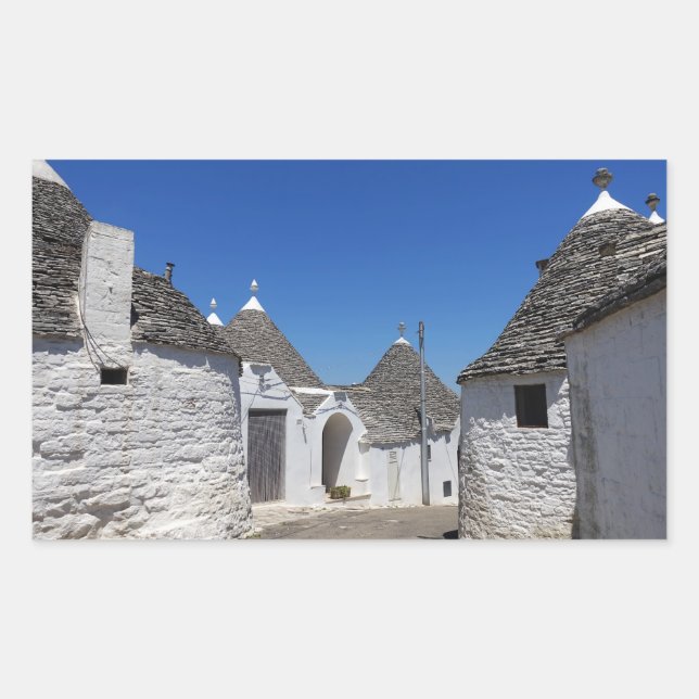 Casas de Trulli no adesivo retangular de Alberobel (Frente)