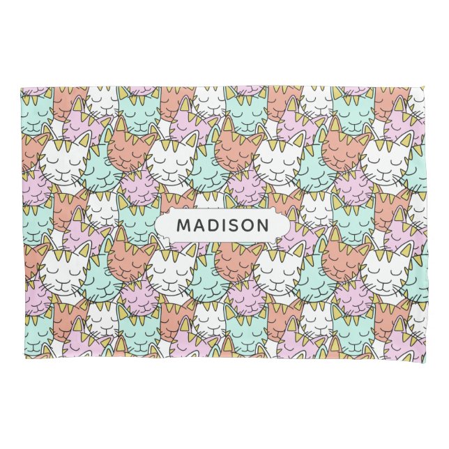 Casas-piloto com nome personalizado padrão de gato (Frente)