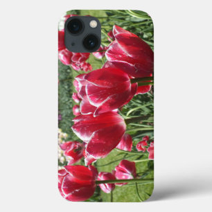 Casca de ar iPad de Tulipas Brancas Vermelhas N
