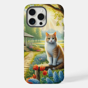 Casca de primavera/jardim e gato