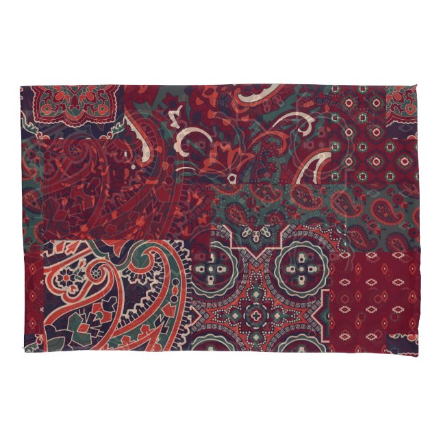 Cashmere Paisley Silk: Patchwork de Abstrato Vinta (Frente)