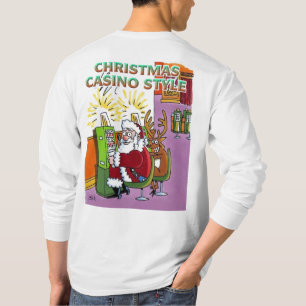 Casino de Natal Estilo branco, camisa comprida