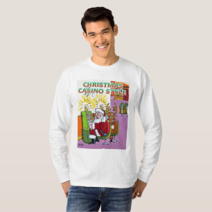 Casino de Natal Estilo Camisa branca de manga comp
