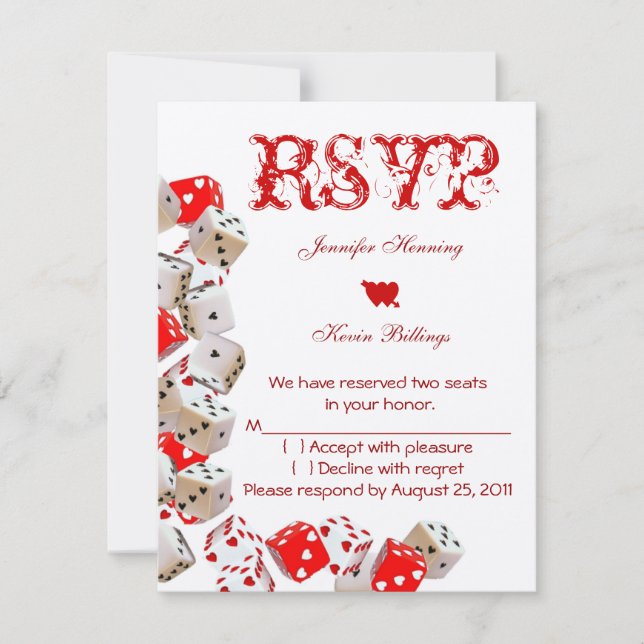 Casino Las Vegas Wedding RSVP (Frente)