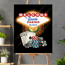 Casino Theme Birthday Welcome Sign Template, Roule