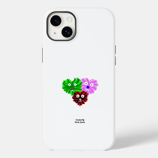 Caso Apple iPhone 14 Plus com Felpudos de coração (Verso)