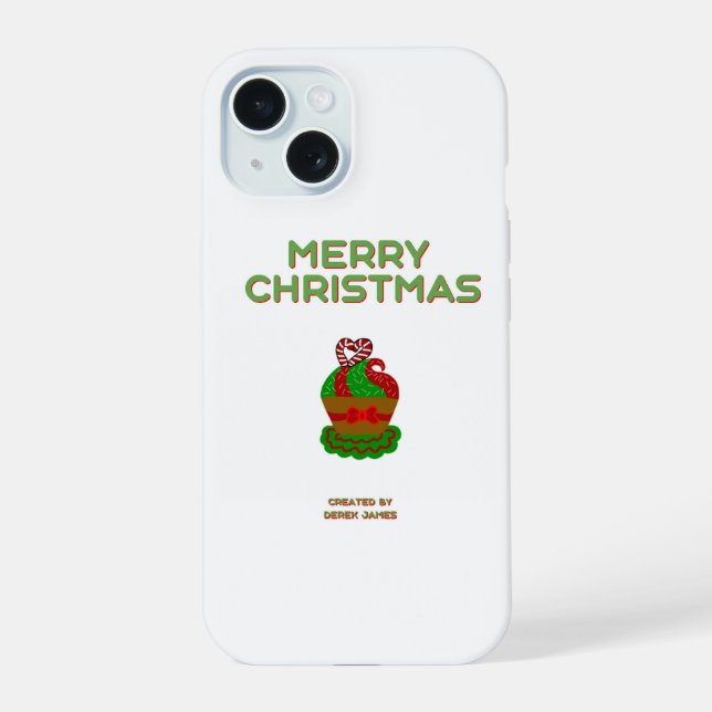 Caso Apple iPhone 15 do Cupcake de Natal (Verso)